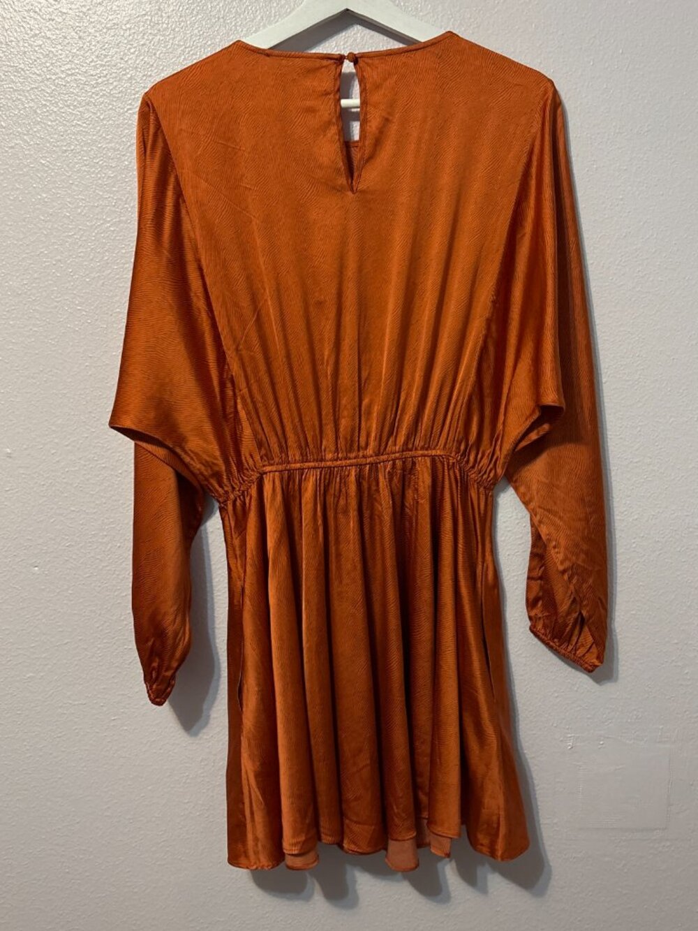 Anthropologie Caballero Long Sleeve Satin Mini Dress – Size Small - Picture 6 of 9